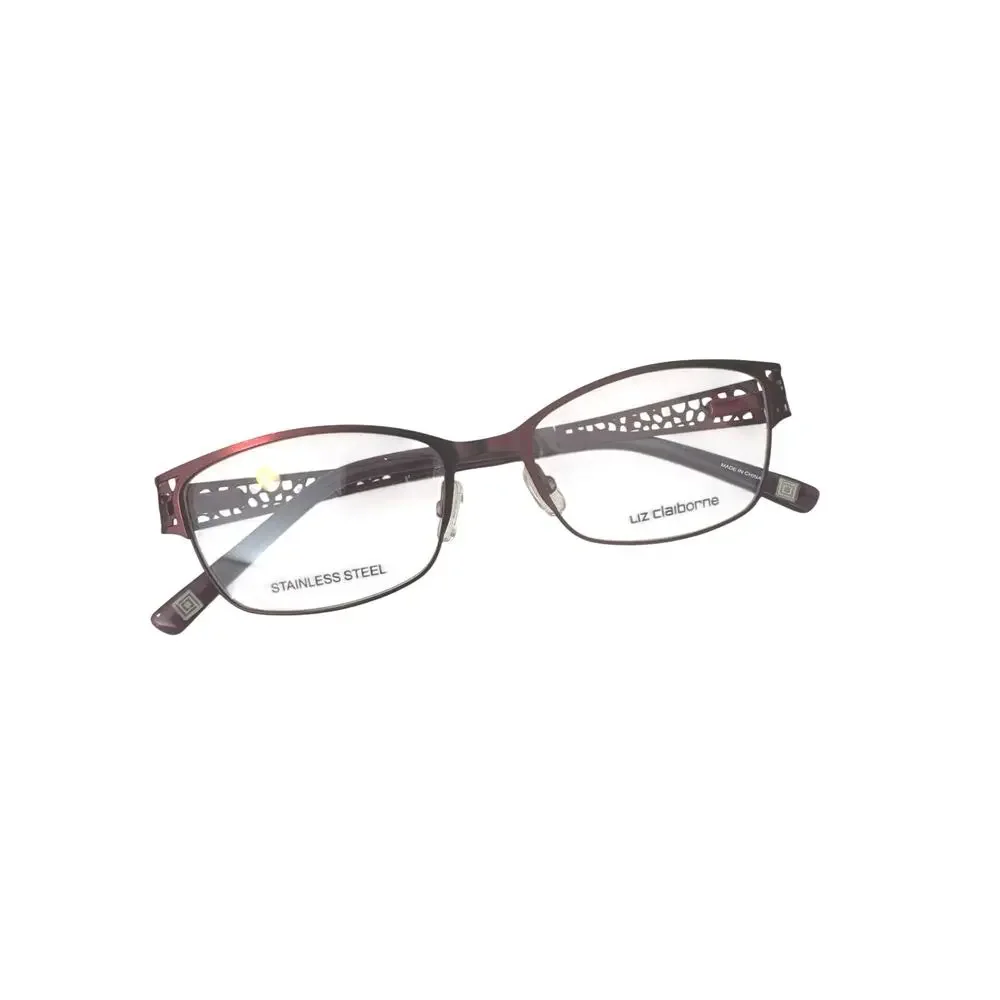 NEW Liz Claiborne 663 y2k rectangle full frame Eyeglasses in plum
